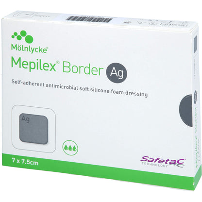 MEPILEX Border Ag Schaumverb.7x7,5 cm steril 5 St