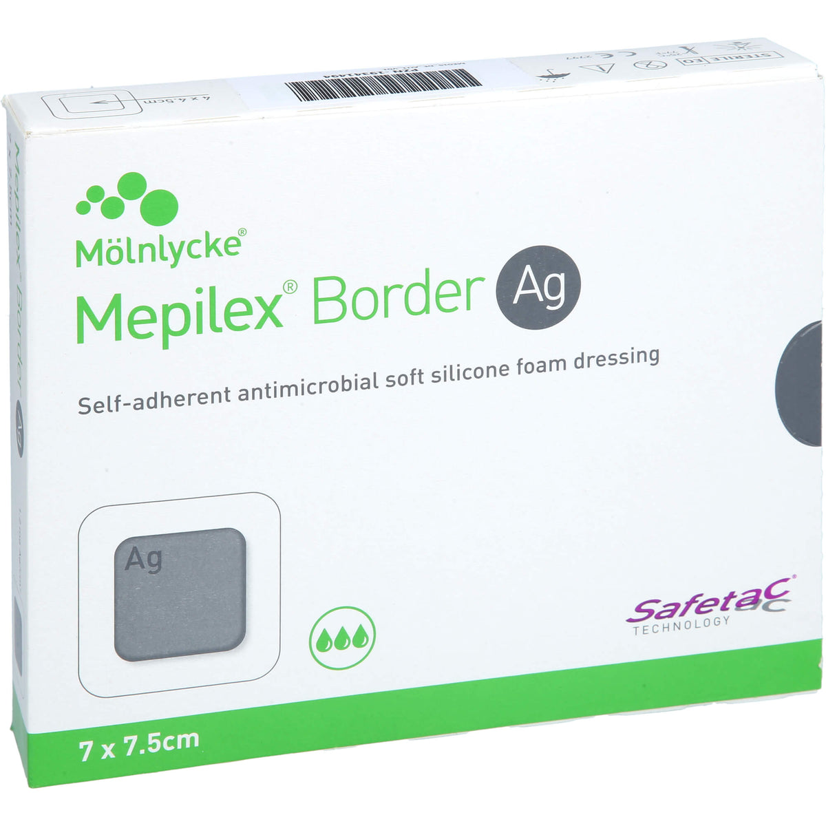 MEPILEX Border Ag Schaumverb.7x7,5 cm steril 5 St