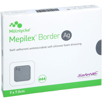MEPILEX Border Ag Schaumverb.7x7,5 cm steril 5 St