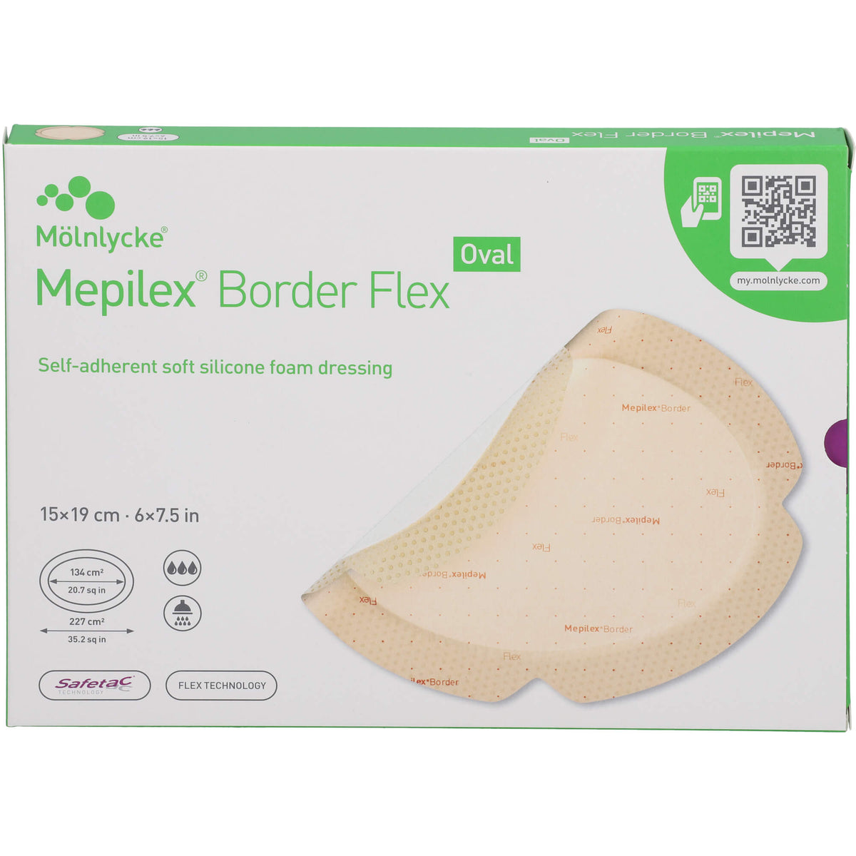 MEPILEX Border Flex Schaumverb.haft.15x19 cm oval 5 St
