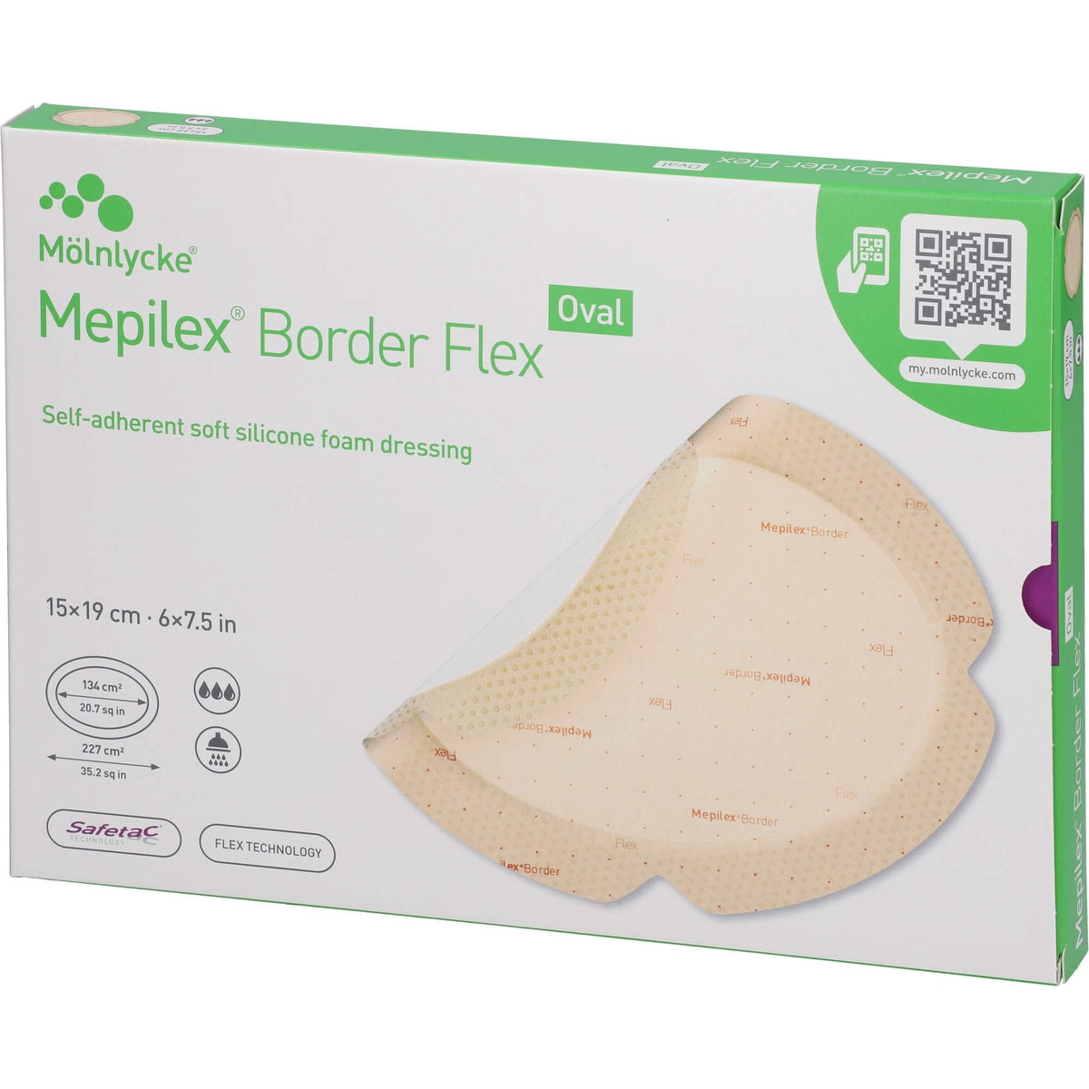 MEPILEX Border Flex Schaumverb.haft.15x19 cm oval 5 St