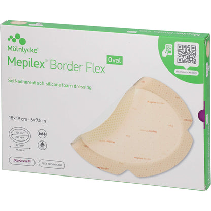 MEPILEX Border Flex Schaumverb.haft.15x19 cm oval 5 St