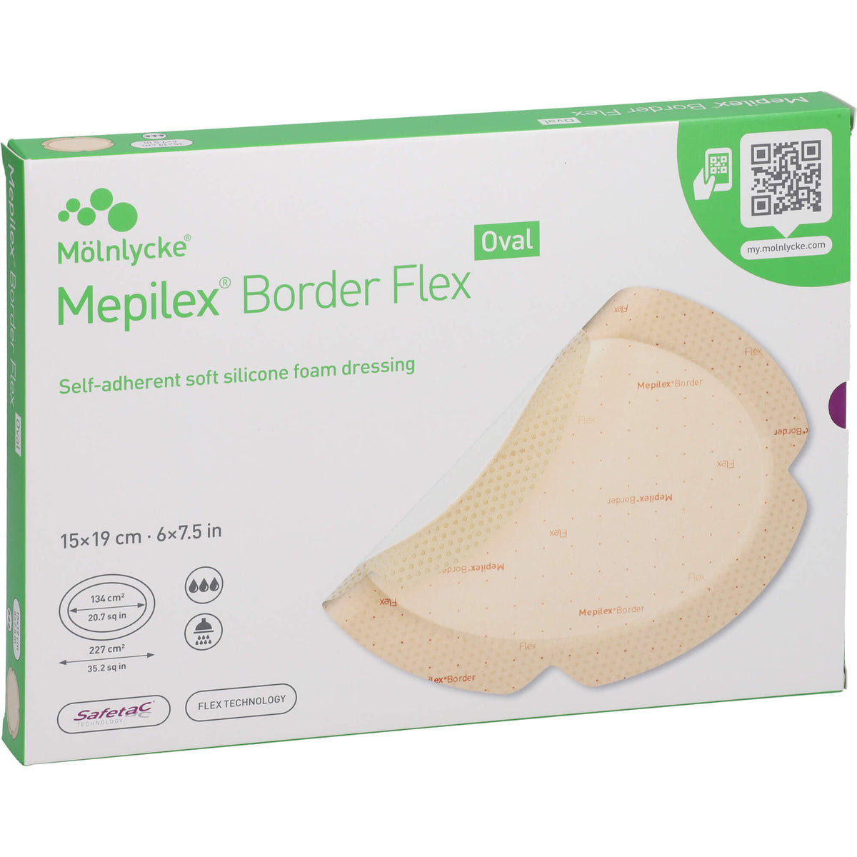 MEPILEX Border Flex Schaumverb.haft.15x19 cm oval 5 St