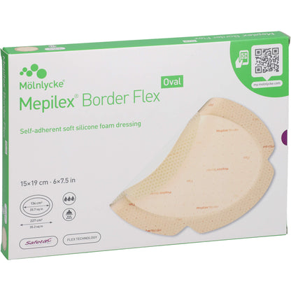 MEPILEX Border Flex Schaumverb.haft.15x19 cm oval 5 St