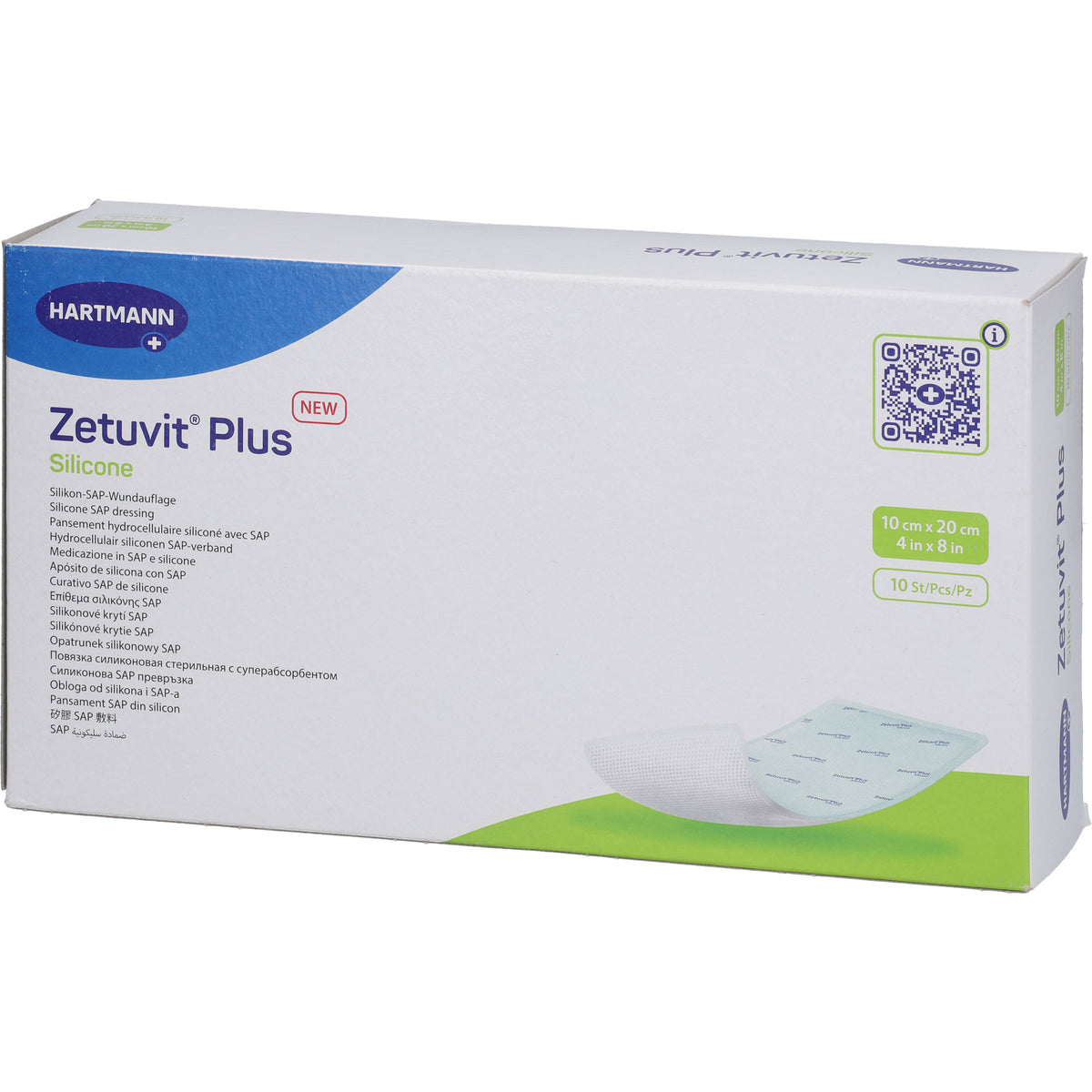 ZETUVIT Plus Silicone steril 10x20 cm 10 St