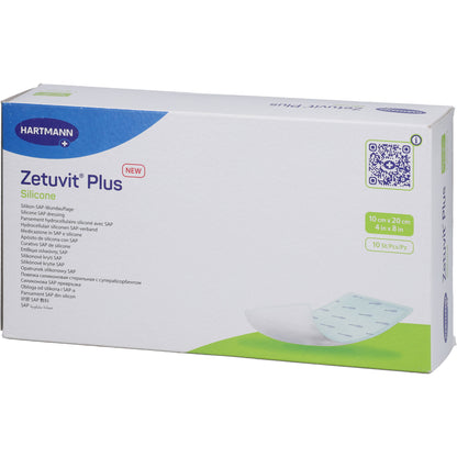 ZETUVIT Plus Silicone steril 10x20 cm 10 St