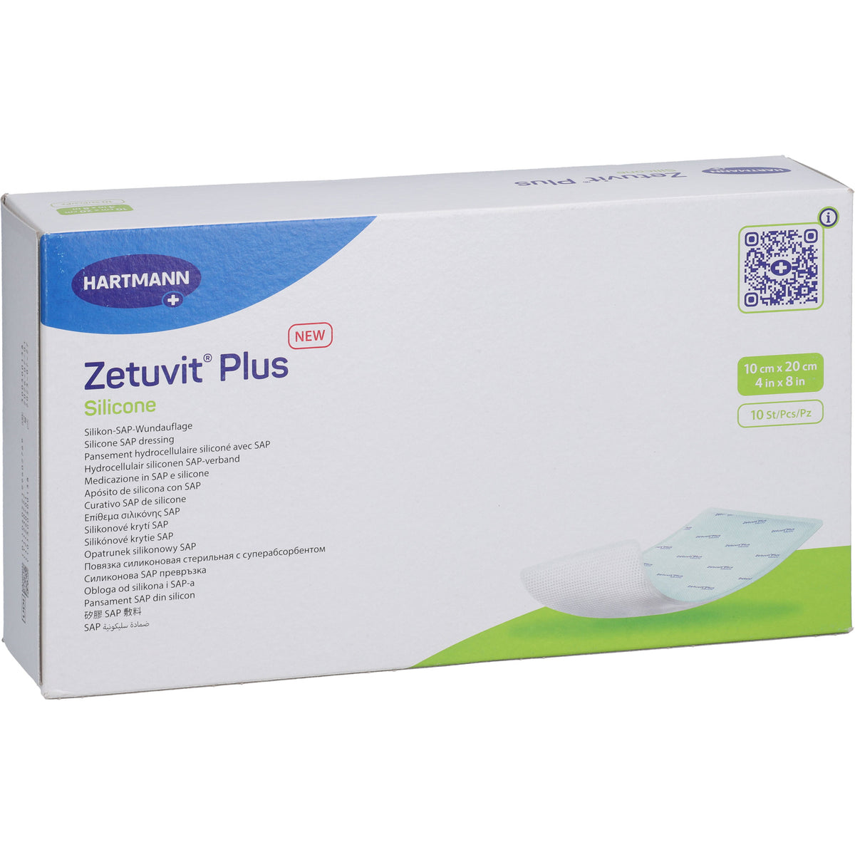 ZETUVIT Plus Silicone steril 10x20 cm 10 St