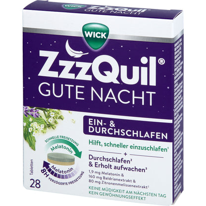 WICK ZzzQuil Gute Nacht Ein- und Durchschlafen TAB 28 St