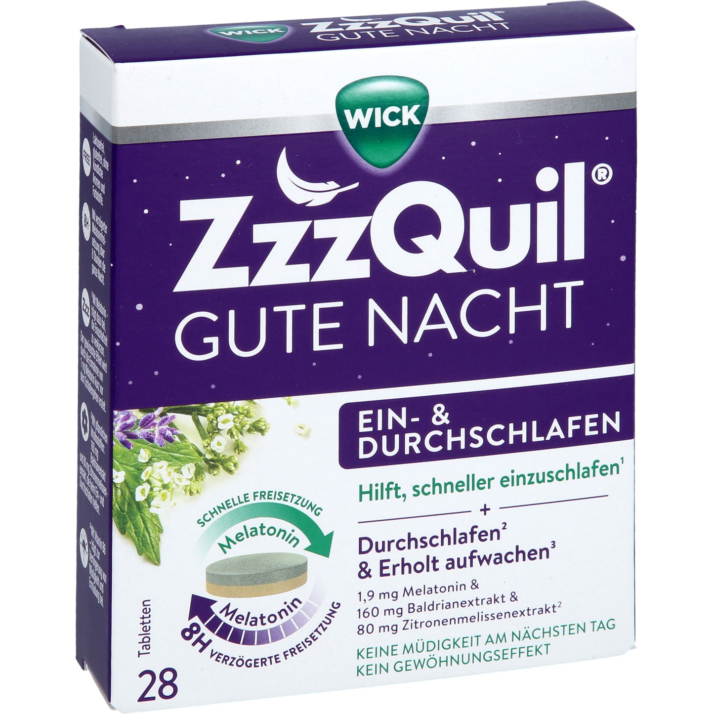 WICK ZzzQuil Gute Nacht Ein- und Durchschlafen TAB 28 St