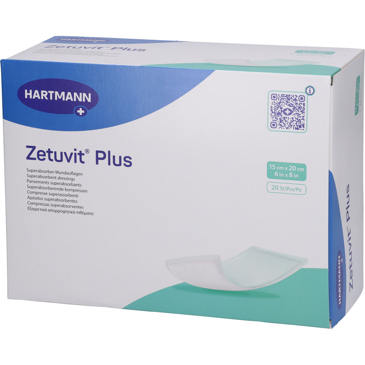 ZETUVIT Plus extrastarke Saugkompr.steril 15x20 cm 20 St