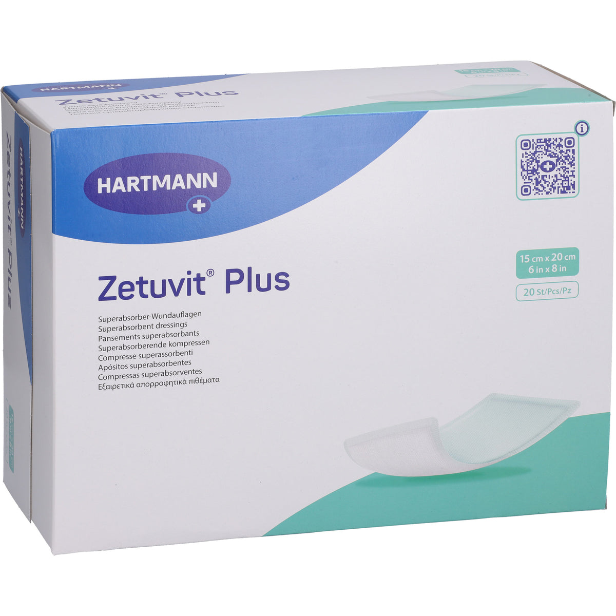 ZETUVIT Plus extrastarke Saugkompr.steril 15x20 cm 20 St