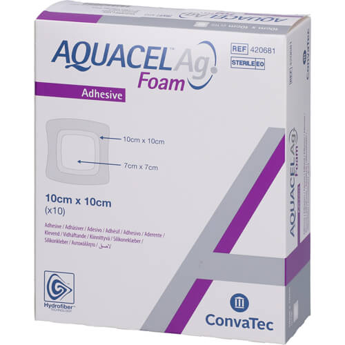 AQUACEL AG FOAM ADH10X10CM 10 St